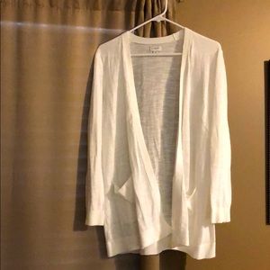 J crew factory lightweight white cardigan medium